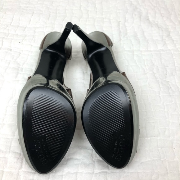 Guess Metallic Bronze and Silver Peep Toe Heels - Picture 7 of 8